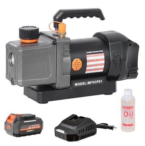 Mayoki Cordless HVAC Vacuum Pump Kit (2.5 CFM, DeWalt 20V MAX Compatible Battery + Charger Included)