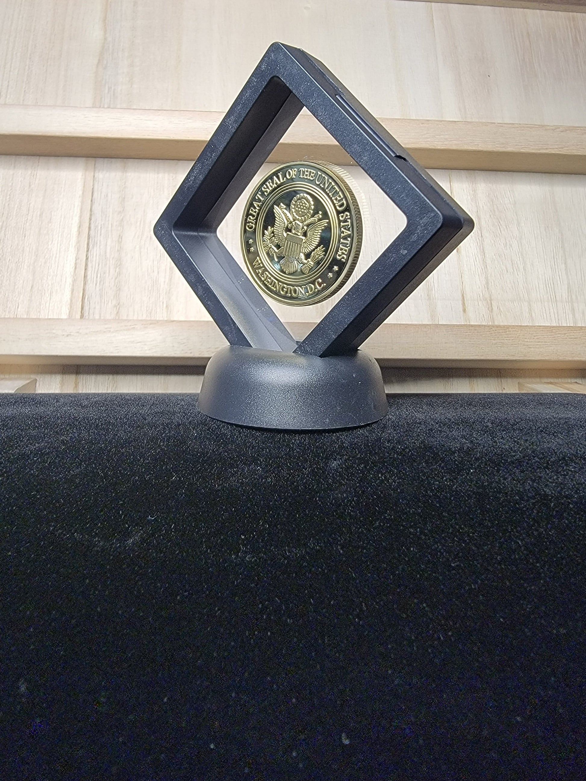 All Branches of the USA Military Challenge Coin Floating Display Case