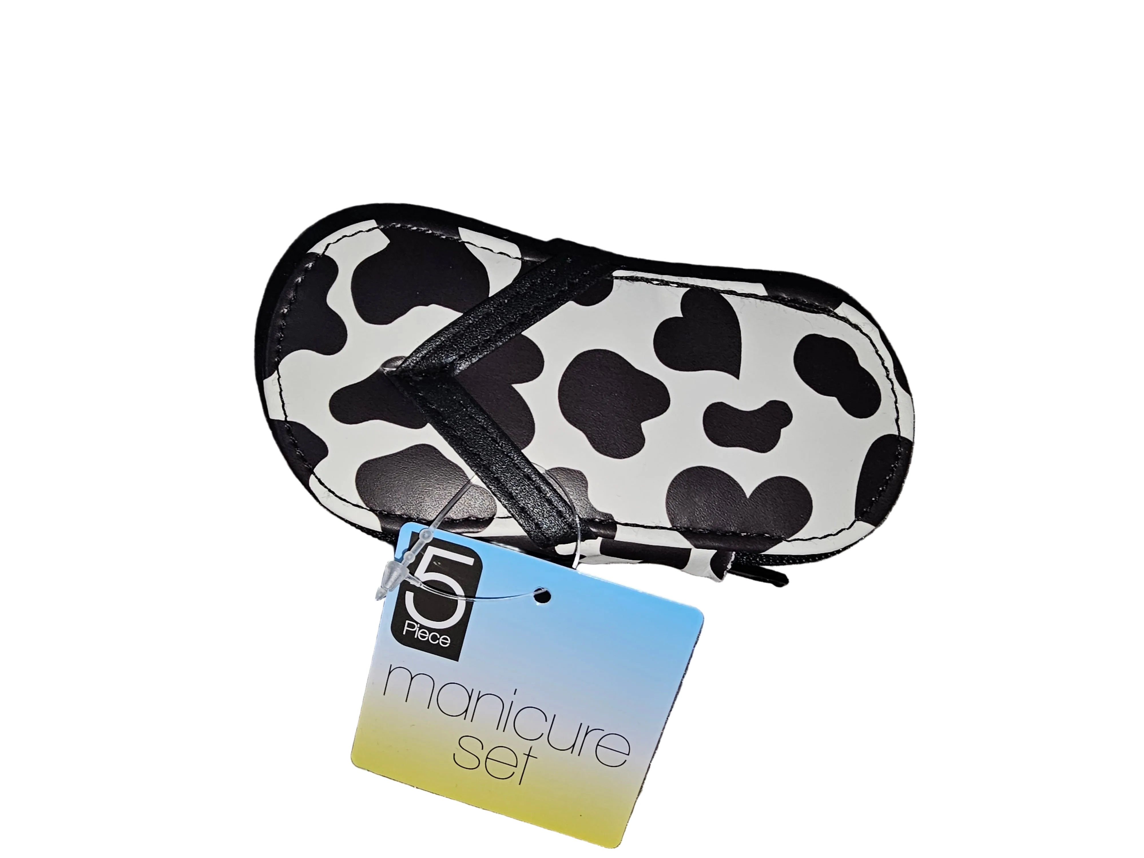 Moo-tiful Cow Print Sandal Manicure Set - 4 Piece: The Perfect Gift for Cow Lovers!