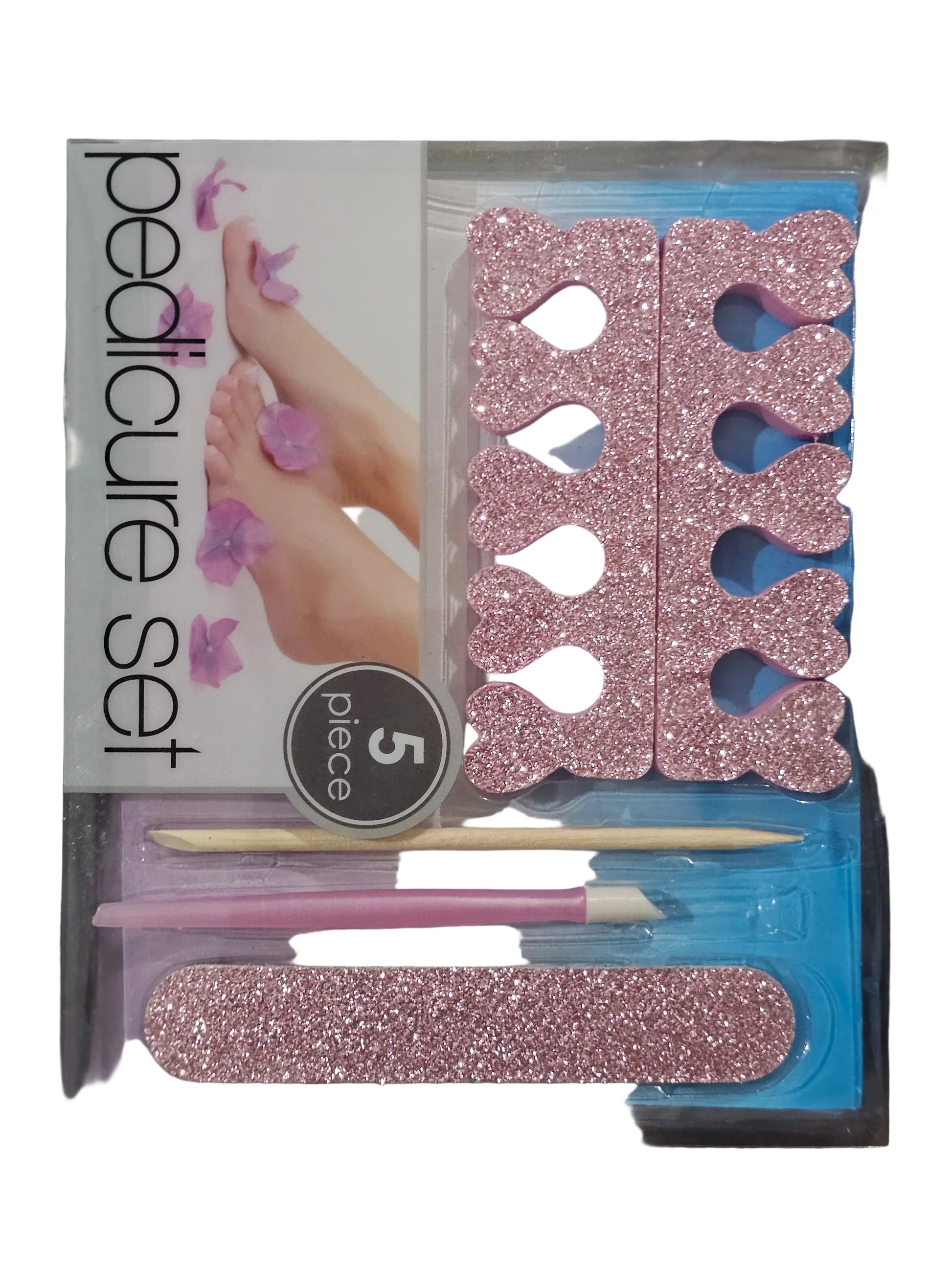 5 piece glitter pedicure set, the perfect solution for keeping your feet looking and feeling their best