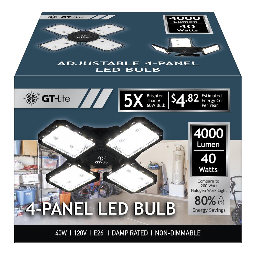 GT-Lite LED light bulb packaging and product details
