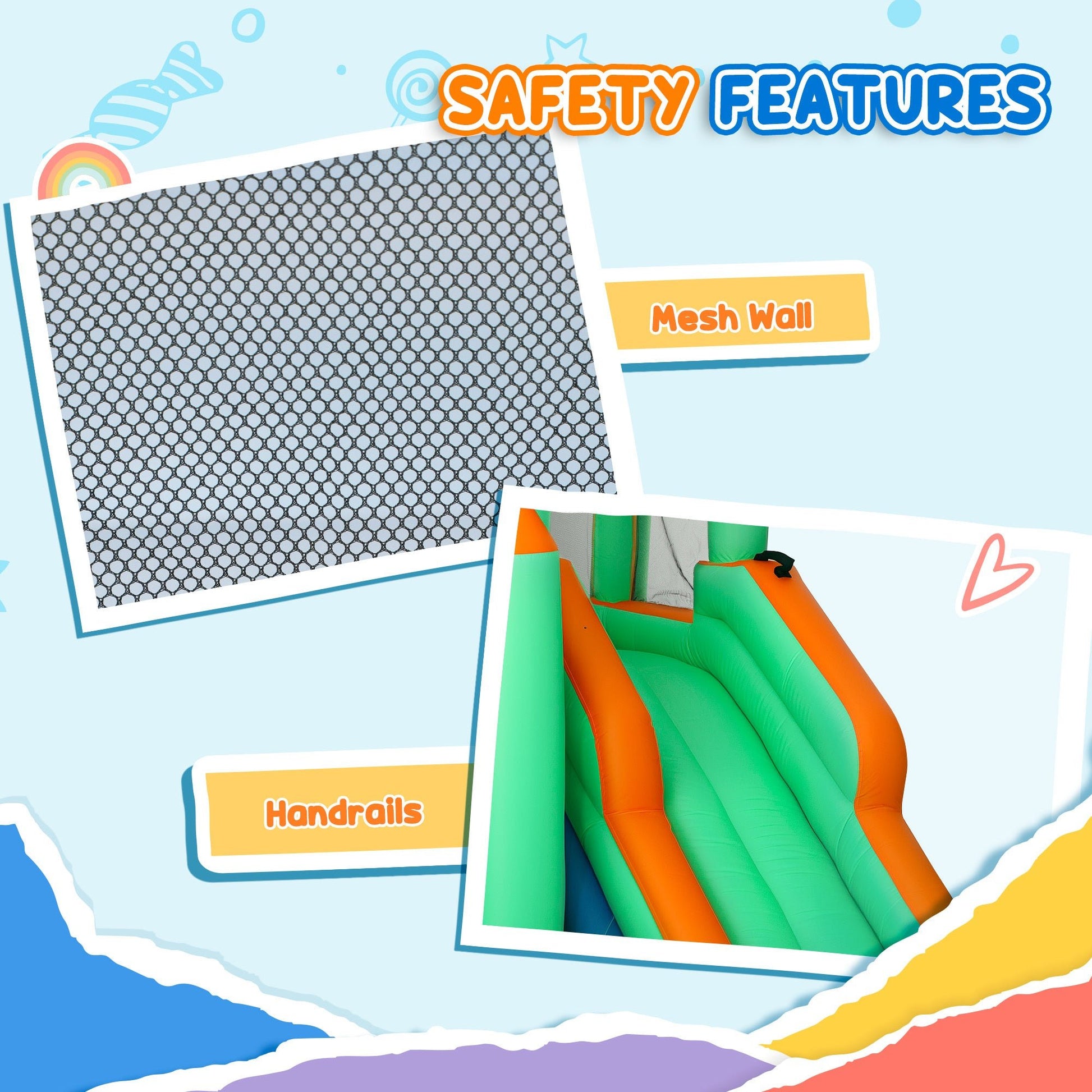 8-in-1 Inflatable Bounce House Water Slide (Backyard Wet & Dry Play Park)-2