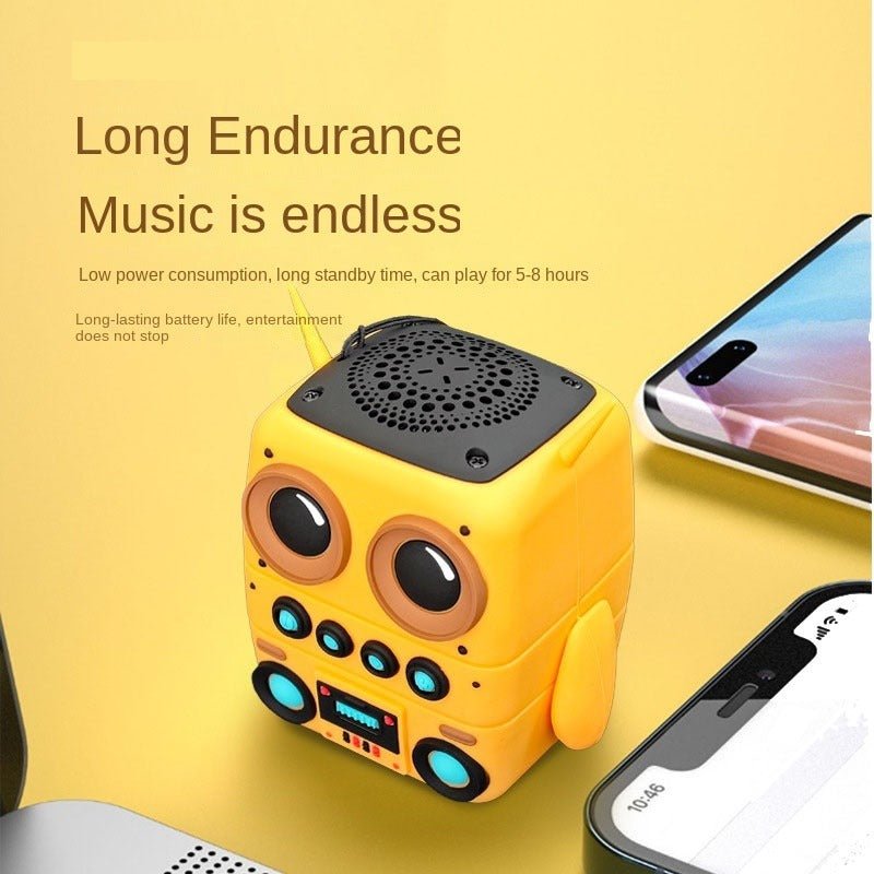 Cute Robot Bluetooth Speaker (Portable Wireless Mini Speaker, 5–8 Hour Battery)-2
