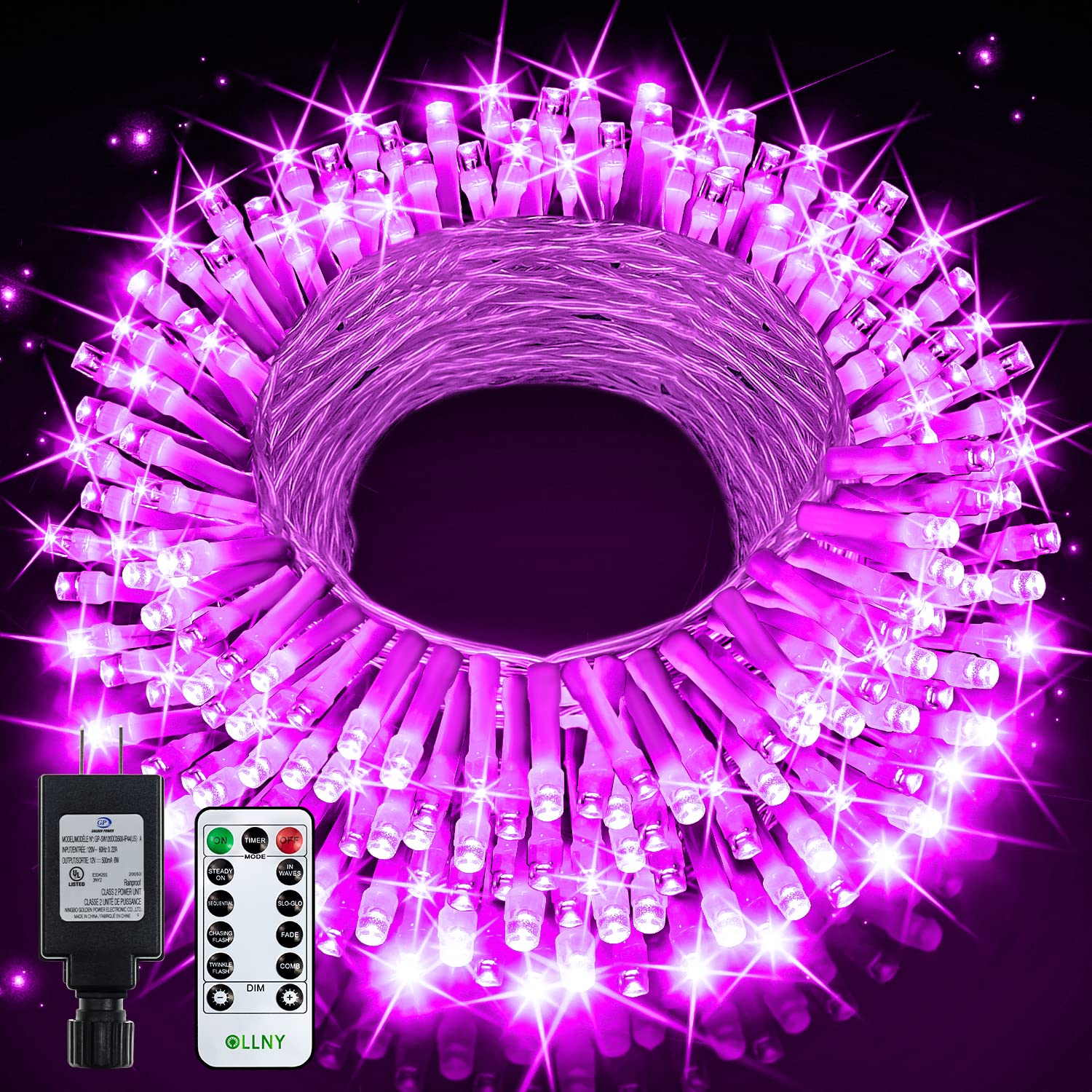 OLLNY 180 LED Purple Halloween String Lights – Remote Controlled 60ft ...