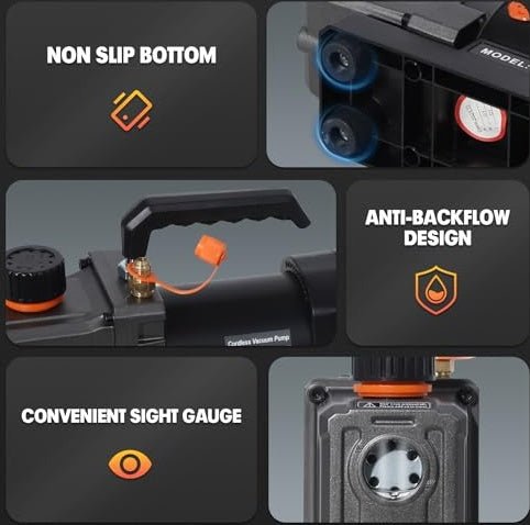 Mayoki Cordless HVAC Vacuum Pump Kit (2.5 CFM, DeWalt 20V MAX Compatible Battery + Charger Included)