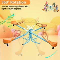 4-Seat Spinning Teeter Totter Seesaw (360° Rotating Outdoor Playground Toy)-8