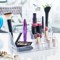 transparent acrylic organizer tray for bathroom dresser and makeup station