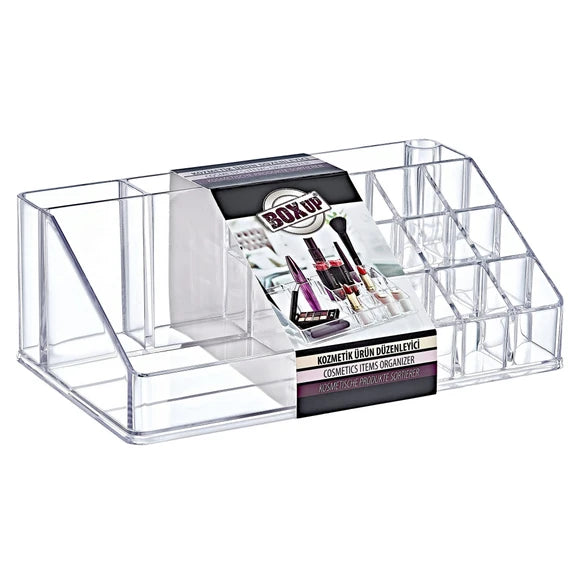 box up clear acrylic cosmetic organizer 16 compartment makeup storage 9 x 5