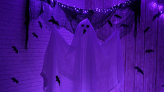 OLLNY 180 LED Clear String Purple Lights with Remote - Perfect for Halloween Decorating!