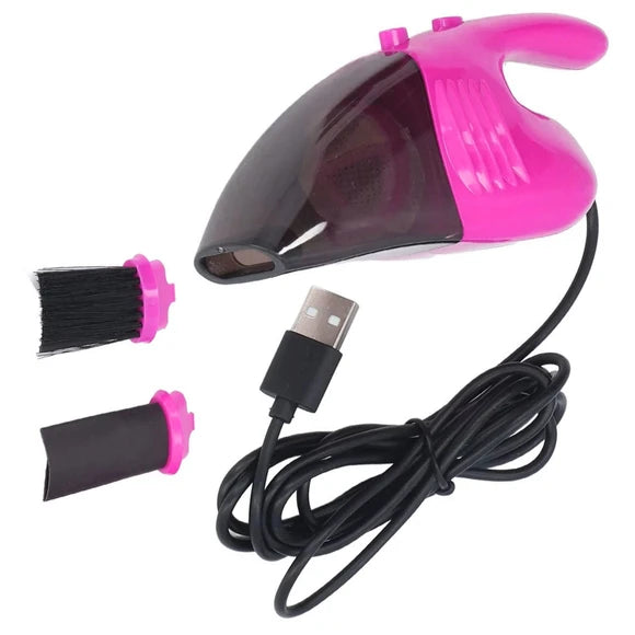 keyboard vacuum with bristle brush attachment for desk and office cleaning