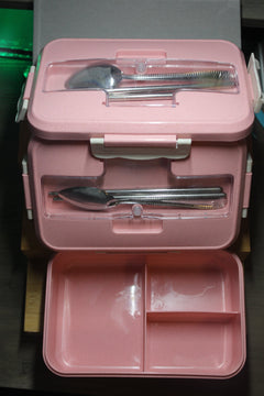 2 Pack Bundle Special Lunch Box Food Container for Students, Kids and Adults 2 Pink Bento Box