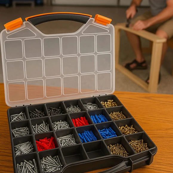 18 compartment tackle box organizer for screws hardware and small parts