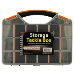 storage tackle box with 18 compartments slim organizer with clear lid
