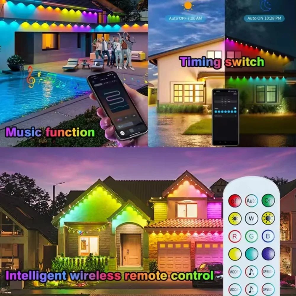 Outdoor Lights 300ft IP67 Eaves with App & Music Sync-3