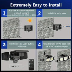 3 Pack Outdoor Solar Lights, Motion Sensor Security Lights for Porch, Garage, Yard Entrance, Patio-4
