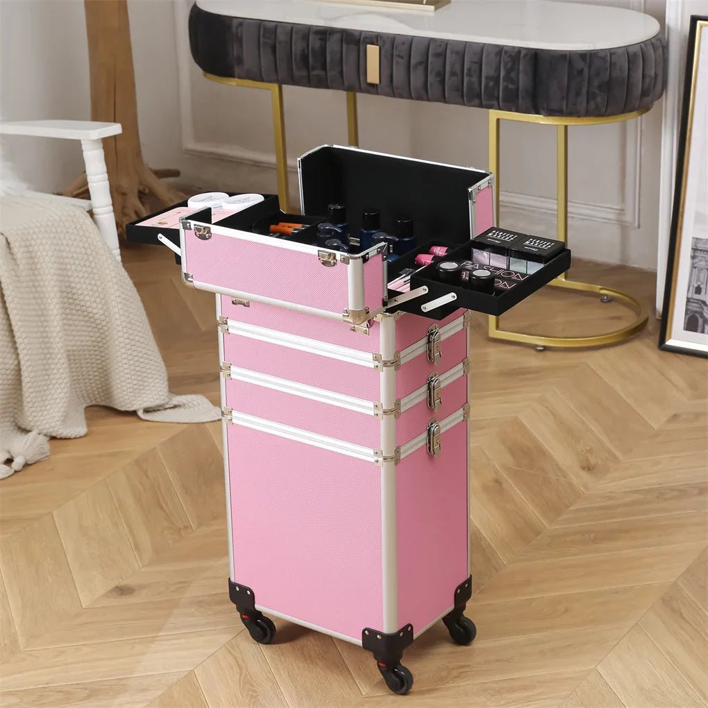 Makeup Trolley Case 4 In 1 With Wheels Lock-1