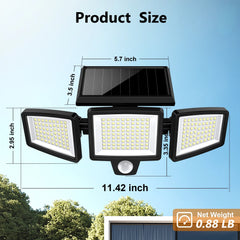 3 Pack Outdoor Solar Lights, Motion Sensor Security Lights for Porch, Garage, Yard Entrance, Patio-3