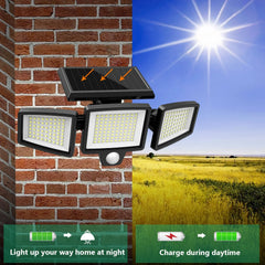 3 Pack Outdoor Solar Lights, Motion Sensor Security Lights for Porch, Garage, Yard Entrance, Patio-2