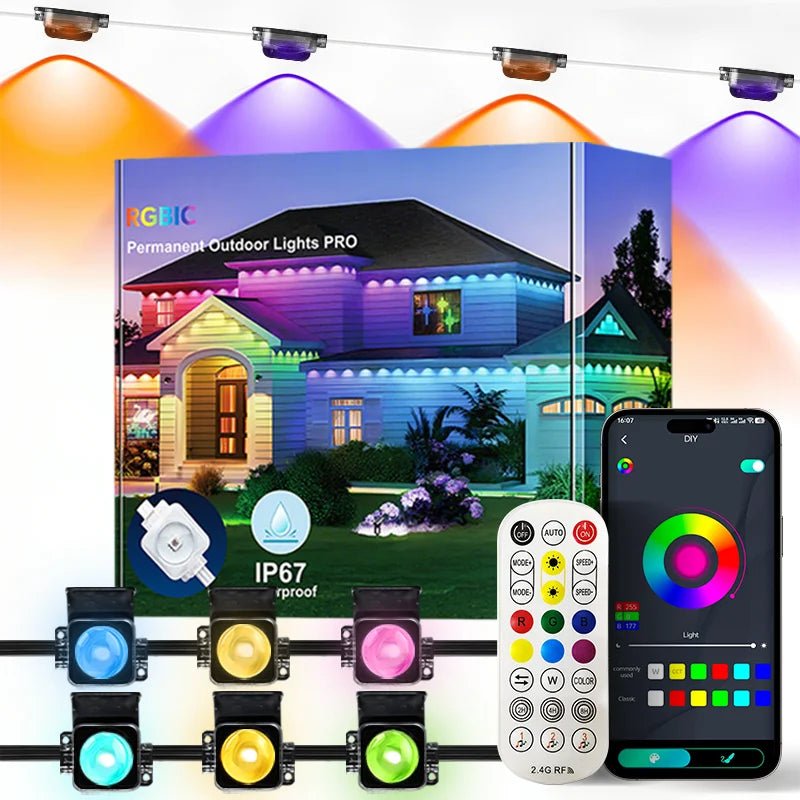 Outdoor Lights 300ft IP67 Eaves with App & Music Sync-9