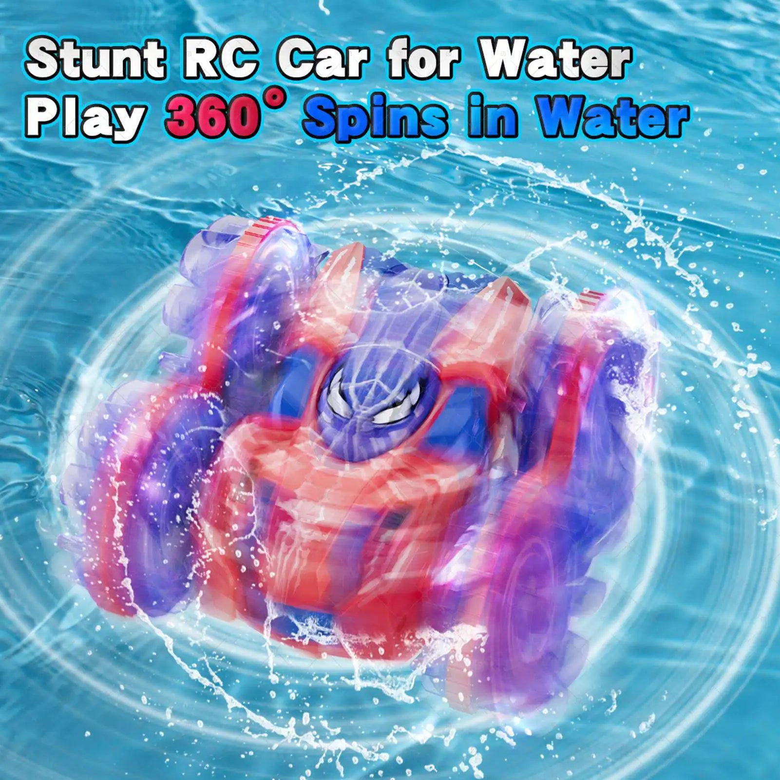 Gesture Sensing RC Stunt Car 360 Degree Rotating Amphibious Hand Gesture Remote Control Car with Lights for Kids Boys Red-6