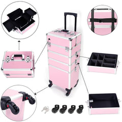 Makeup Trolley Case 4 In 1 With Wheels Lock-3