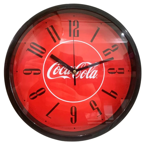Coca-Cola red analog wall clock packaged in branded retail display box