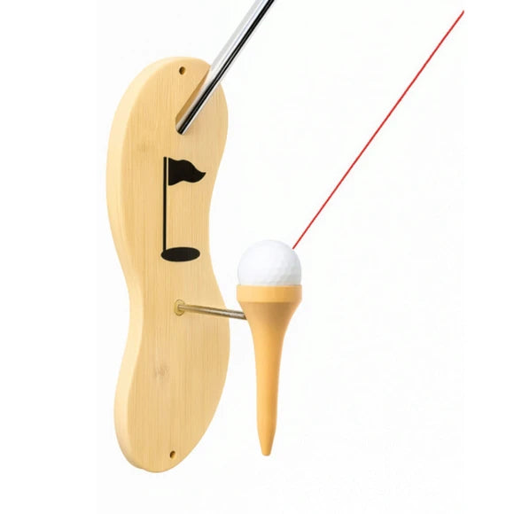 Tee Toss golf ball and string skill game showing adjustable wooden board and tee target